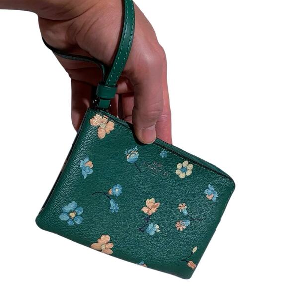 Coach Handbags - Coach Corner Zip Mystical Floral Pront Wristlet